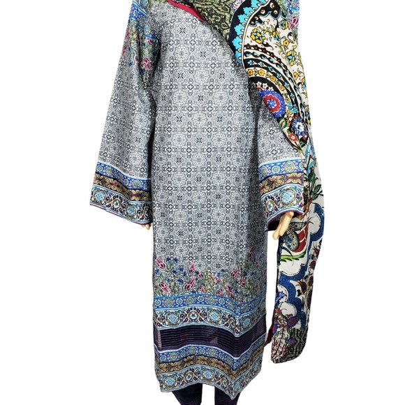 Almirah Junaid Jamshed Pakistani Shalwar Maxi-Style Kameez Viscose Cambric XS/36 - Picture 8 of 14